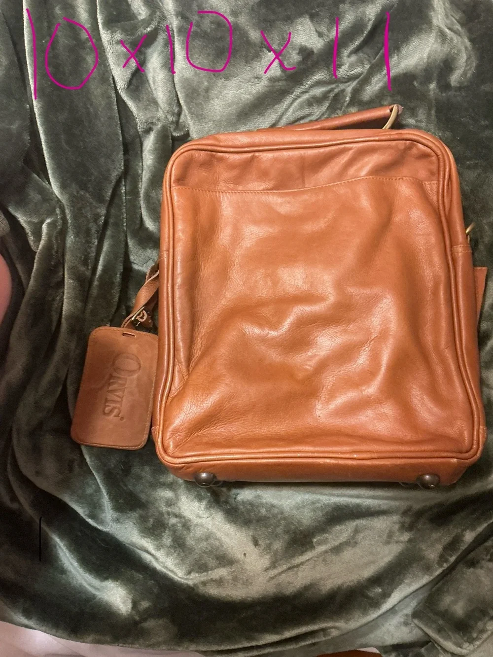 Vintage Orvis tan leather bag
